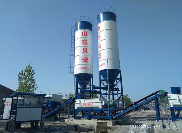 WDJ600型二次攪拌穩(wěn)定土拌合站(中間皮帶式)宿遷工地